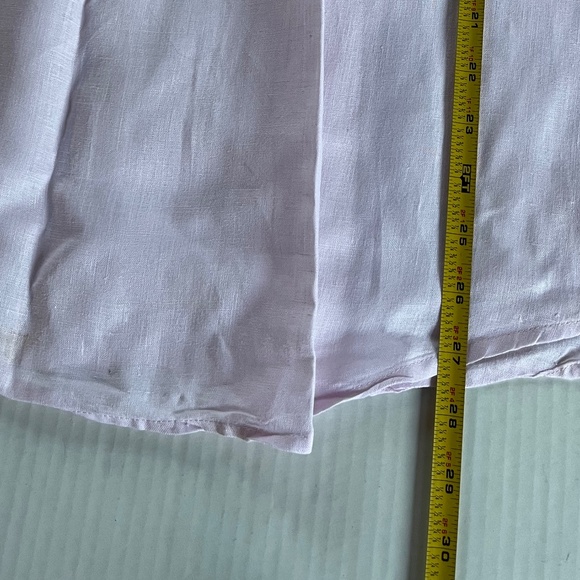 J.Jill Sz XL Love Linen Half Button Pleated Baby Pink Top Crew Neck Tunic Blouse - Picture 8 of 8
